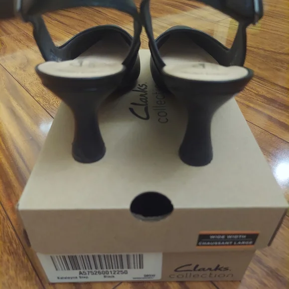 Clarks Women's Black Slingback Heels - Picture 4 of 5